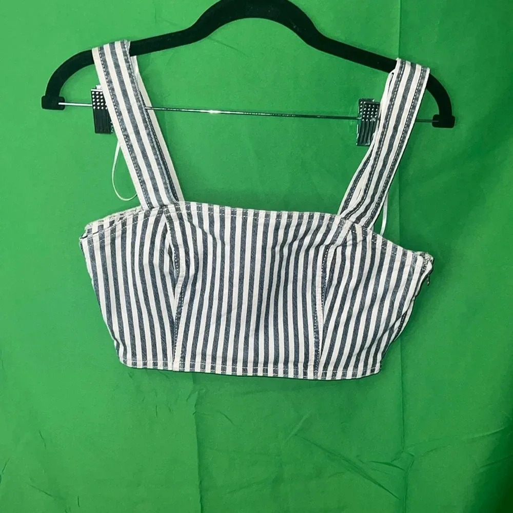 NWT Zara Cropped Denim Top size Small